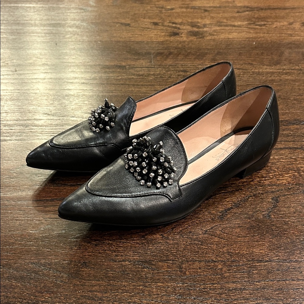 Jennifer Tattanelli Women’s Black Embellished Loafers with Heel Size 39.5/95
